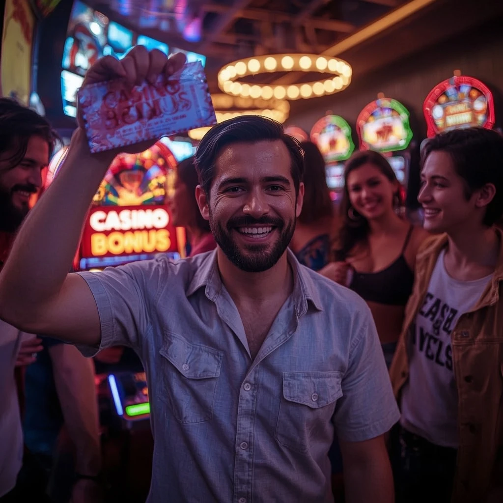 una persona con un bono del casino JET CASINO